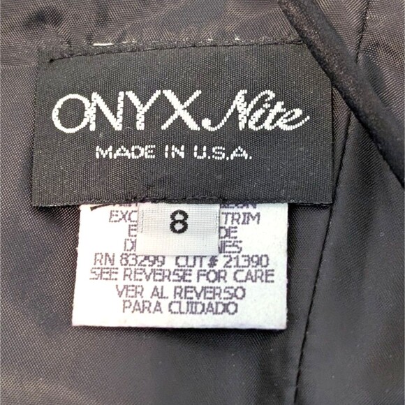 Onyx Nite Size 8 A-line Full Circle Midi 50s Dress Black White Polka Dot Prom - Picture 3 of 11